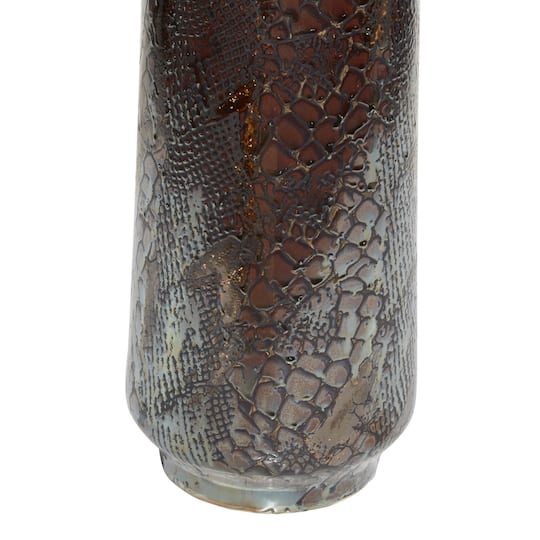 Silver Ceramic Contemporary Vase, 36" x 8" x 8"